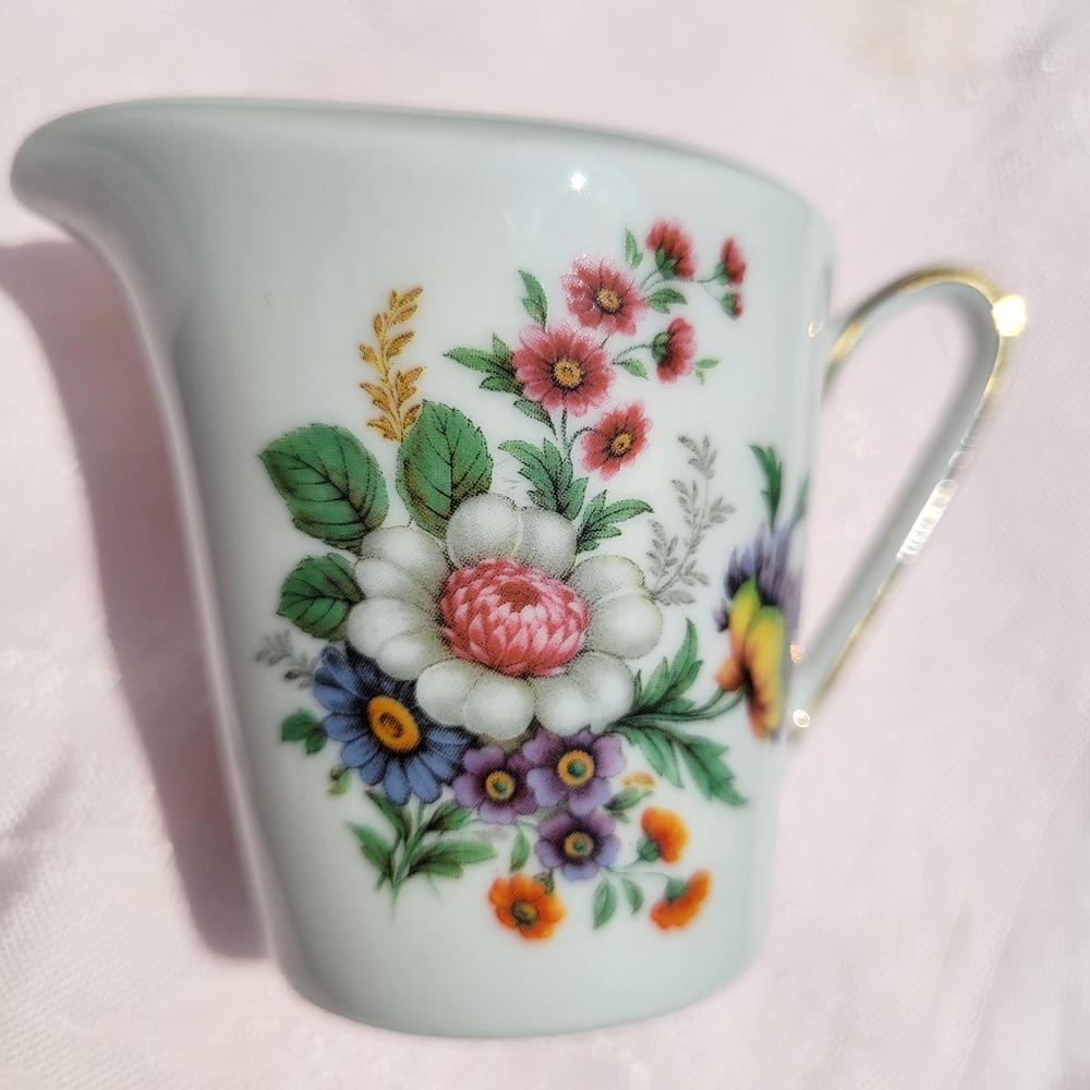 Vintage Creamer ~ PMR Bavaria Germany ~ Flowers ~ EUC ~ Sweet Little Item!